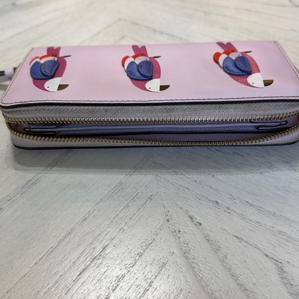 Kate Spade Pink Parrot Flock Party Large Continental Zip Around Wallet - Picture 13 of 14